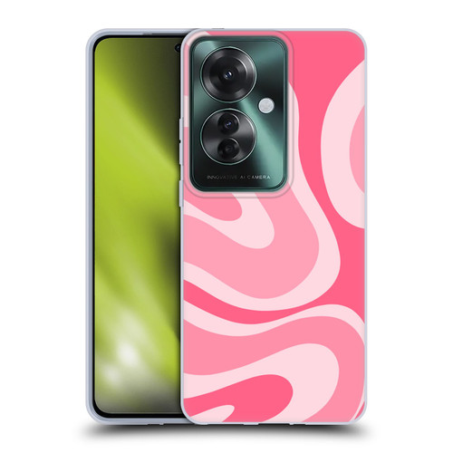 Kierkegaard Design Studio Art Modern Liquid Swirl Candy Pink Soft Gel Case for OPPO Reno11 F 5G / F25 Pro 5G