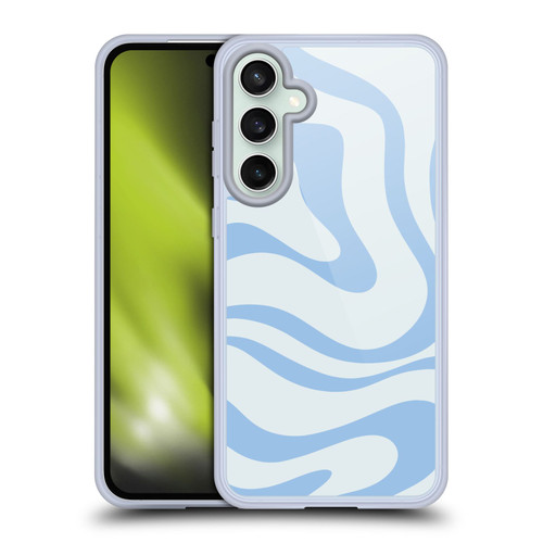 Kierkegaard Design Studio Art Blue Abstract Swirl Pattern Soft Gel Case for Samsung Galaxy S23 FE 5G