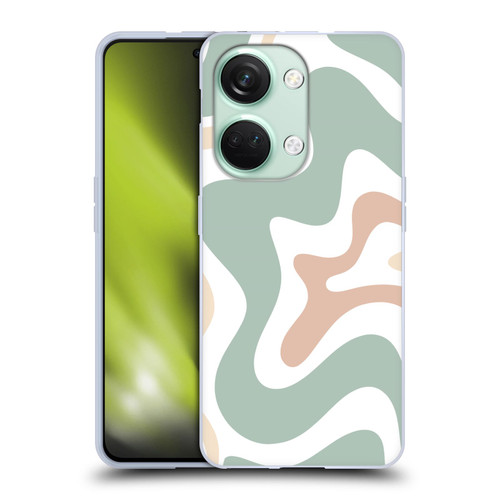 Kierkegaard Design Studio Retro Abstract Patterns Celadon Sage Swirl Soft Gel Case for OnePlus Nord 3 5G