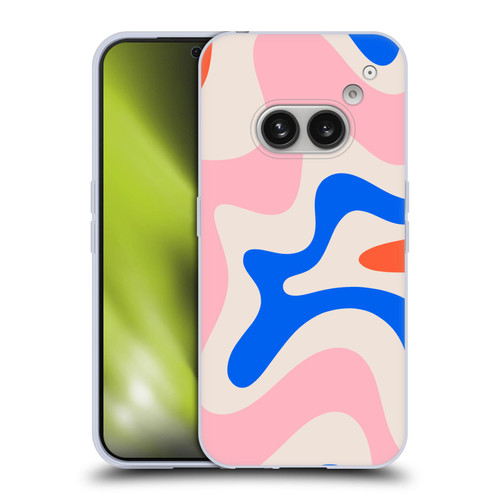 Kierkegaard Design Studio Retro Abstract Patterns Pink Blue Orange Swirl Soft Gel Case for Nothing Phone (2a)