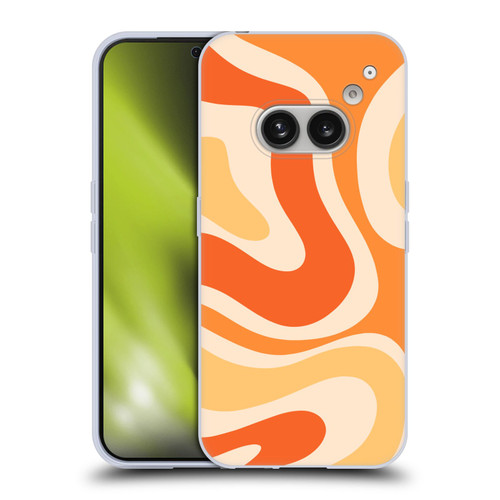 Kierkegaard Design Studio Retro Abstract Patterns Modern Orange Tangerine Swirl Soft Gel Case for Nothing Phone (2a)