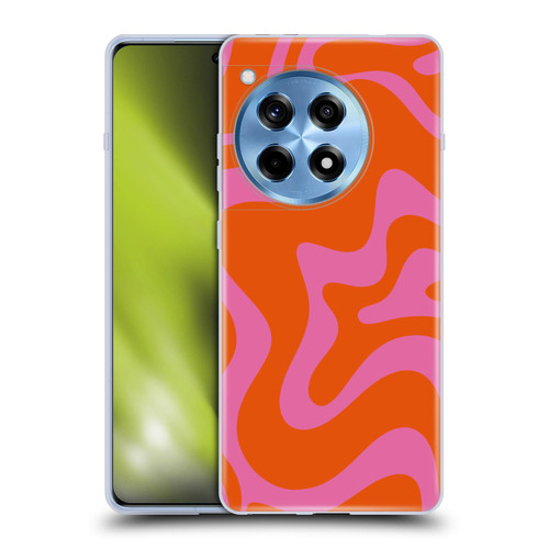 Kierkegaard Design Studio Retro Abstract Patterns Hot Pink Orange Swirl Soft Gel Case for OnePlus 12R