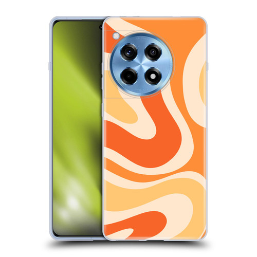 Kierkegaard Design Studio Retro Abstract Patterns Modern Orange Tangerine Swirl Soft Gel Case for OnePlus 12R