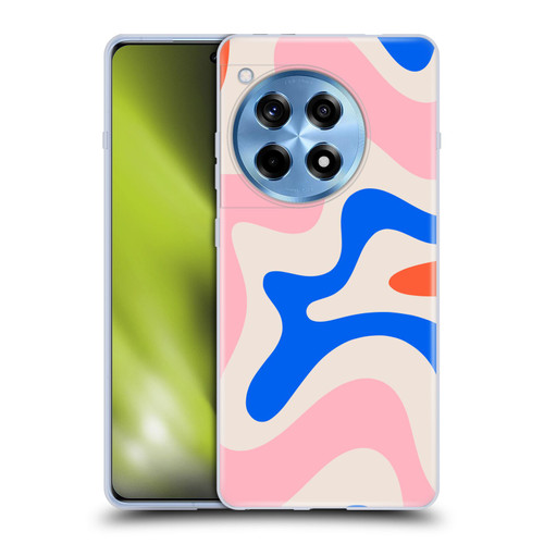 Kierkegaard Design Studio Retro Abstract Patterns Pink Blue Orange Swirl Soft Gel Case for OnePlus 12R