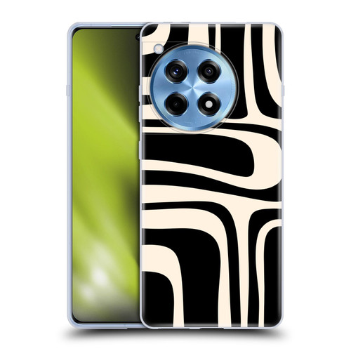 Kierkegaard Design Studio Retro Abstract Patterns Palm Springs Black Cream Soft Gel Case for OnePlus 12R