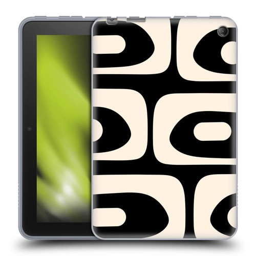 Kierkegaard Design Studio Retro Abstract Patterns Modern Piquet Black Cream Soft Gel Case for Amazon Fire 7 2022