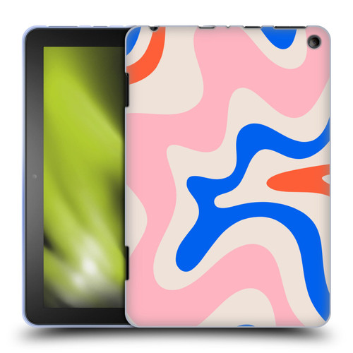 Kierkegaard Design Studio Retro Abstract Patterns Pink Blue Orange Swirl Soft Gel Case for Amazon Fire HD 8/Fire HD 8 Plus 2020