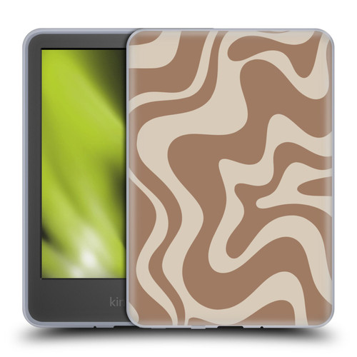 Kierkegaard Design Studio Retro Abstract Patterns Milk Brown Beige Swirl Soft Gel Case for Amazon Kindle 11th Gen 6in 2022