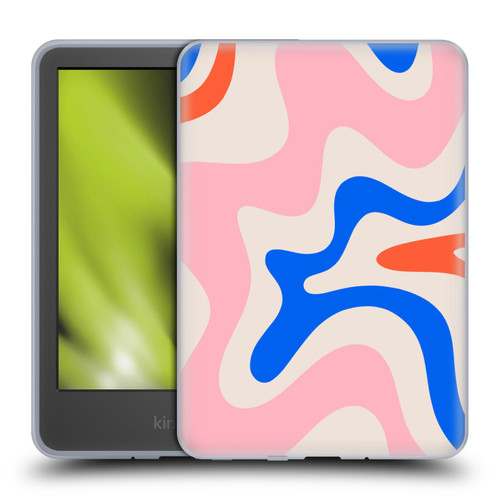 Kierkegaard Design Studio Retro Abstract Patterns Pink Blue Orange Swirl Soft Gel Case for Amazon Kindle 11th Gen 6in 2022