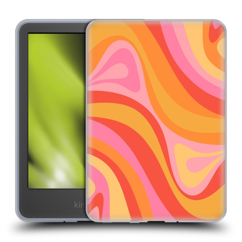 Kierkegaard Design Studio Retro Abstract Patterns Pink Orange Yellow Swirl Soft Gel Case for Amazon Kindle 11th Gen 6in 2022