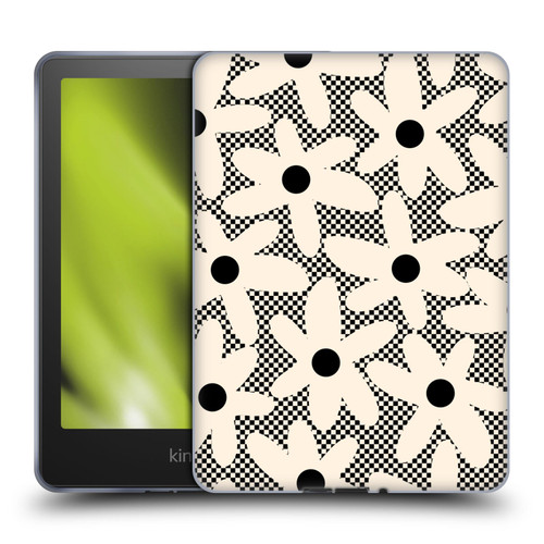 Kierkegaard Design Studio Retro Abstract Patterns Daisy Black Cream Dots Check Soft Gel Case for Amazon Kindle Paperwhite 5 (2021)