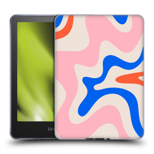 Kierkegaard Design Studio Retro Abstract Patterns Pink Blue Orange Swirl Soft Gel Case for Amazon Kindle Paperwhite 5 (2021)