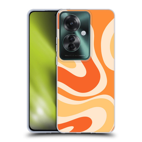 Kierkegaard Design Studio Retro Abstract Patterns Modern Orange Tangerine Swirl Soft Gel Case for OPPO Reno11 F 5G / F25 Pro 5G