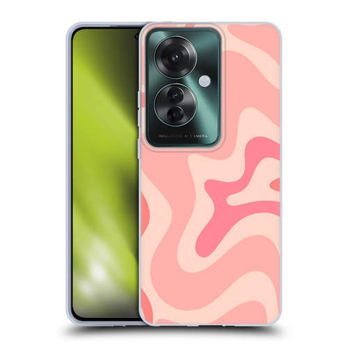 Kierkegaard Design Studio Retro Abstract Patterns Soft Pink Liquid Swirl Soft Gel Case for OPPO Reno11 F 5G / F25 Pro 5G