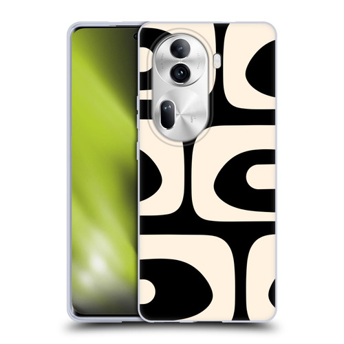 Kierkegaard Design Studio Retro Abstract Patterns Modern Piquet Black Cream Soft Gel Case for OPPO Reno11 Pro