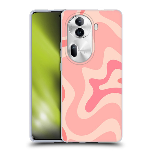 Kierkegaard Design Studio Retro Abstract Patterns Soft Pink Liquid Swirl Soft Gel Case for OPPO Reno11 Pro