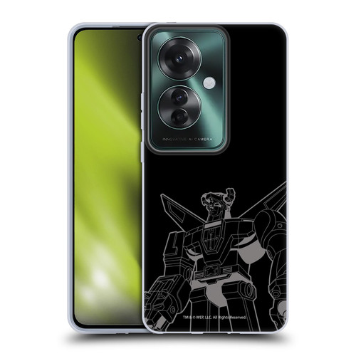 Voltron Graphics Oversized Black Robot Soft Gel Case for OPPO Reno11 F 5G / F25 Pro 5G