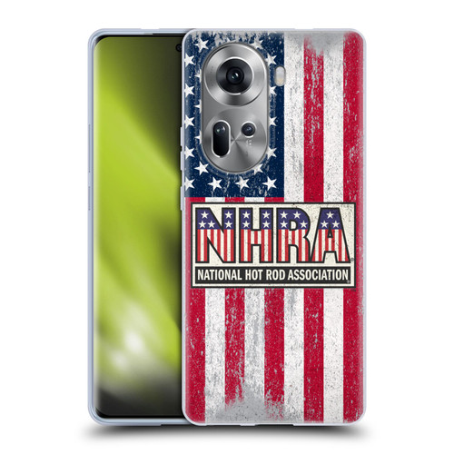National Hot Rod Association Graphics US Flag Soft Gel Case for OPPO Reno11