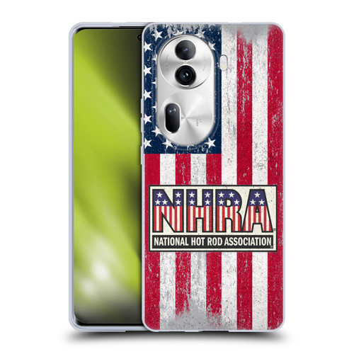 National Hot Rod Association Graphics US Flag Soft Gel Case for OPPO Reno11 Pro