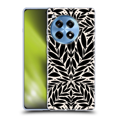 Gabriela Thomeu Floral Black And White Folk Leaves Soft Gel Case for OnePlus 12R