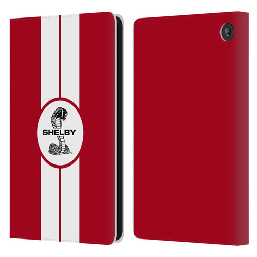 Shelby Car Graphics 1965 427 S/C Red Leather Book Wallet Case Cover For Amazon Fire 7 2022