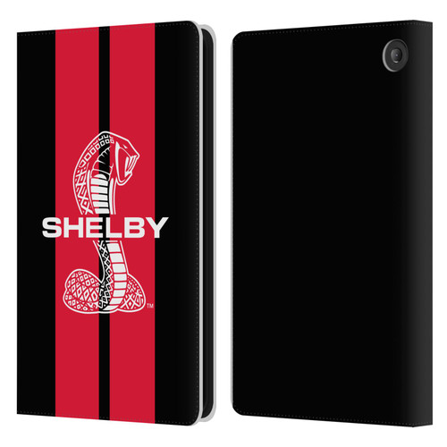 Shelby Car Graphics Red Leather Book Wallet Case Cover For Amazon Fire 7 2022