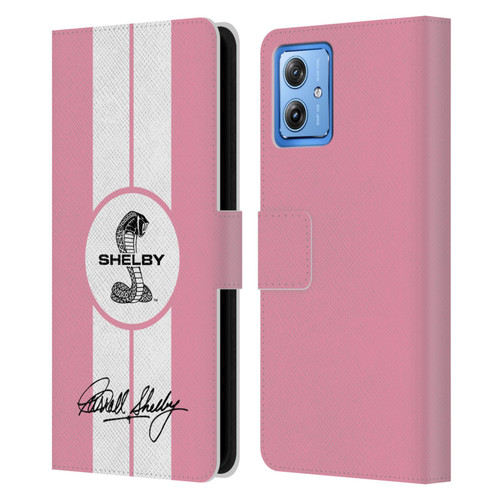 Shelby Car Graphics 1965 427 S/C Pink Leather Book Wallet Case Cover For Motorola Moto G54 5G