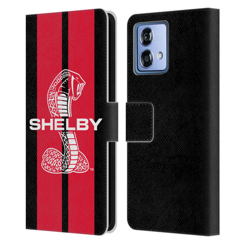 Shelby Car Graphics Red Leather Book Wallet Case Cover For Motorola Moto G84 5G