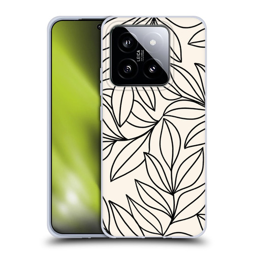 Gabriela Thomeu Floral Black And White Leaves Soft Gel Case for Xiaomi 14