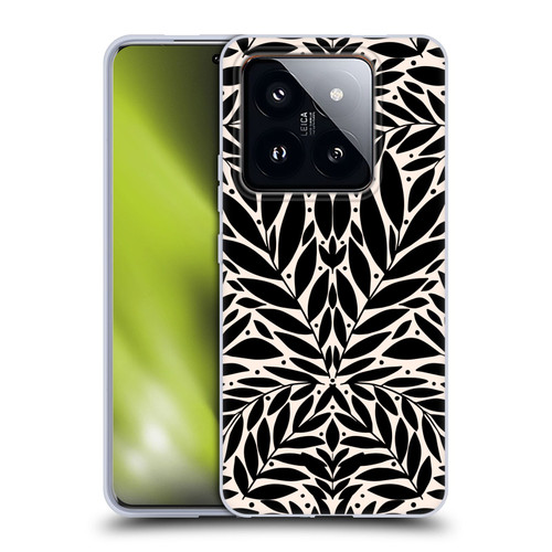 Gabriela Thomeu Floral Black And White Folk Leaves Soft Gel Case for Xiaomi 14 Pro