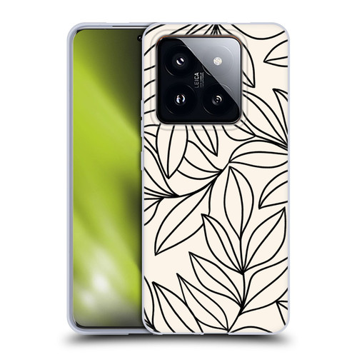 Gabriela Thomeu Floral Black And White Leaves Soft Gel Case for Xiaomi 14 Pro