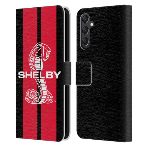 Shelby Car Graphics Red Leather Book Wallet Case Cover For Samsung Galaxy A24 4G / M34 5G