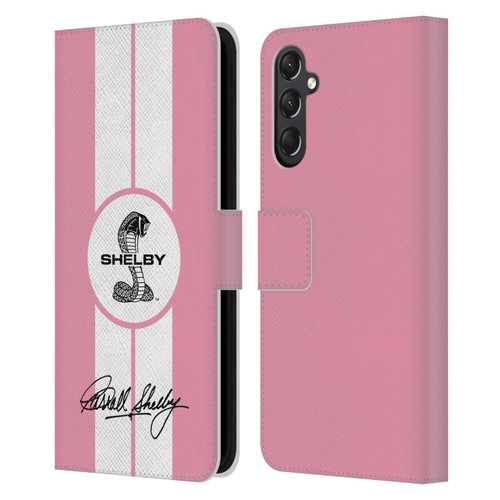 Shelby Car Graphics 1965 427 S/C Pink Leather Book Wallet Case Cover For Samsung Galaxy A24 4G / M34 5G