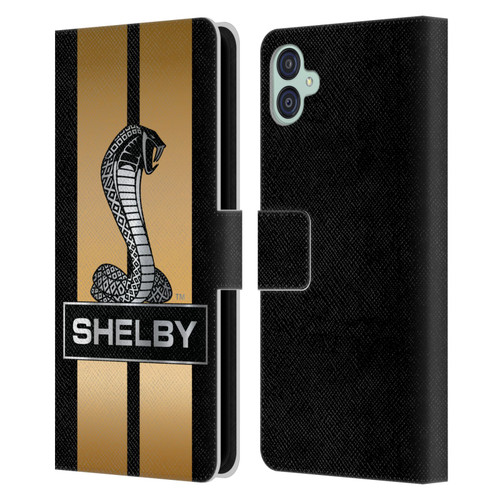 Shelby Car Graphics Gold Leather Book Wallet Case Cover For Samsung Galaxy M04 5G / A04e