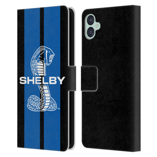 Shelby Car Graphics Blue Leather Book Wallet Case Cover For Samsung Galaxy M04 5G / A04e