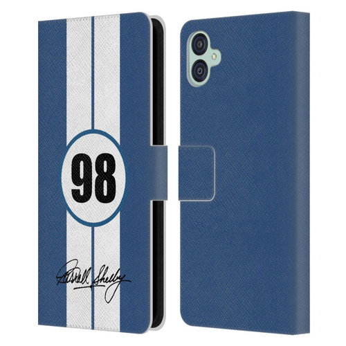 Shelby Car Graphics 1965 427 S/C Blue Leather Book Wallet Case Cover For Samsung Galaxy M04 5G / A04e
