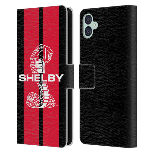 Shelby Car Graphics Red Leather Book Wallet Case Cover For Samsung Galaxy M04 5G / A04e
