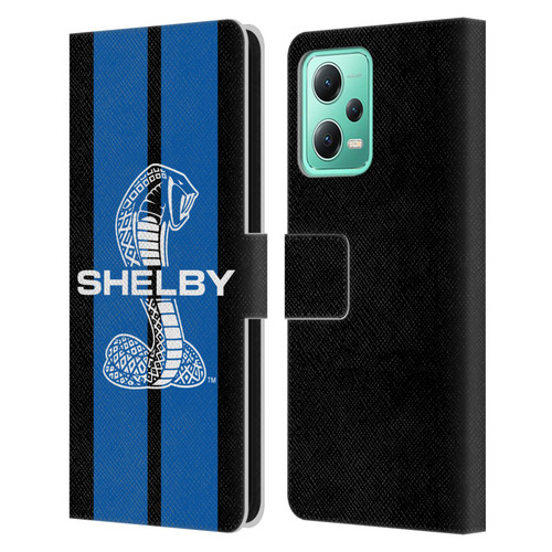 Shelby Car Graphics Blue Leather Book Wallet Case Cover For Xiaomi Redmi Note 12 5G