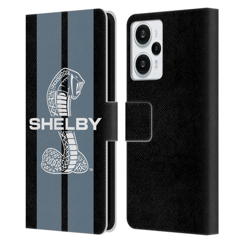 Shelby Car Graphics Gray Leather Book Wallet Case Cover For Xiaomi Redmi Note 12T