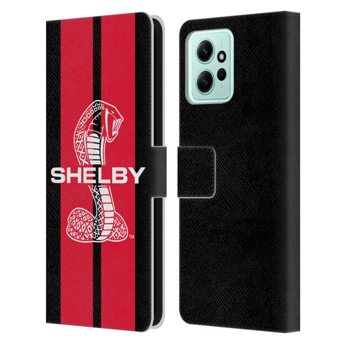 Shelby Car Graphics Red Leather Book Wallet Case Cover For Xiaomi Redmi 12