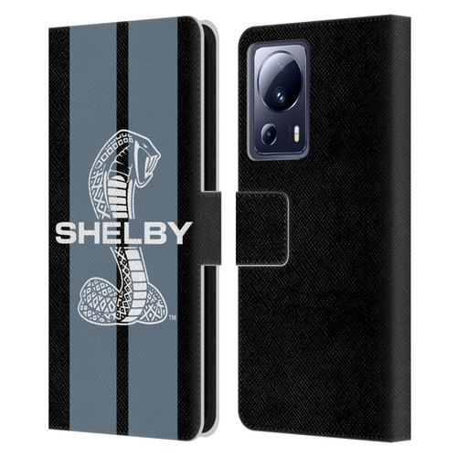 Shelby Car Graphics Gray Leather Book Wallet Case Cover For Xiaomi 13 Lite 5G