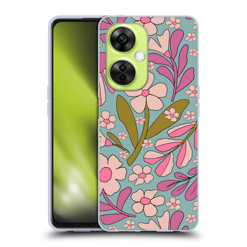 Gabriela Thomeu Retro Groovy 70s Blue Soft Gel Case for OnePlus Nord CE 3 Lite 5G