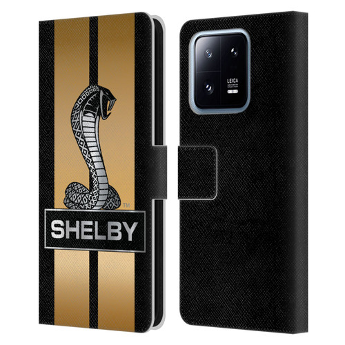 Shelby Car Graphics Gold Leather Book Wallet Case Cover For Xiaomi 13 Pro 5G