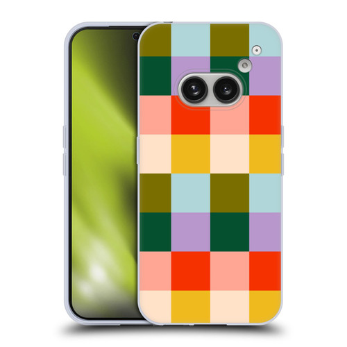 Gabriela Thomeu Retro Checkered Rainbow Vibe Soft Gel Case for Nothing Phone (2a)