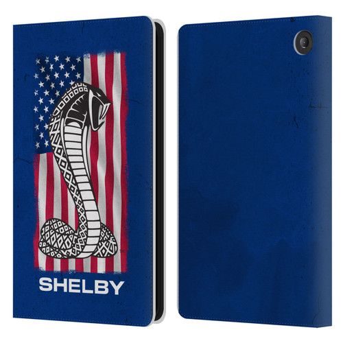 Shelby Logos American Flag Leather Book Wallet Case Cover For Amazon Fire 7 2022