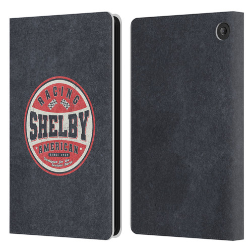 Shelby Logos Vintage Badge Leather Book Wallet Case Cover For Amazon Fire 7 2022