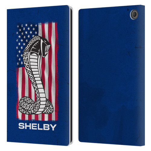 Shelby Logos American Flag Leather Book Wallet Case Cover For Amazon Fire Max 11 2023