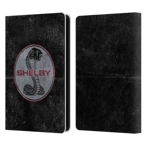 Shelby Logos Distressed Black Leather Book Wallet Case Cover For Amazon Kindle Paperwhite 5 (2021)