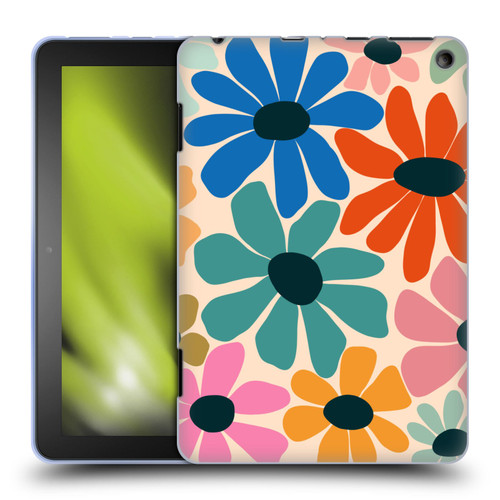 Gabriela Thomeu Retro Fun Floral Rainbow Color Soft Gel Case for Amazon Fire HD 8/Fire HD 8 Plus 2020