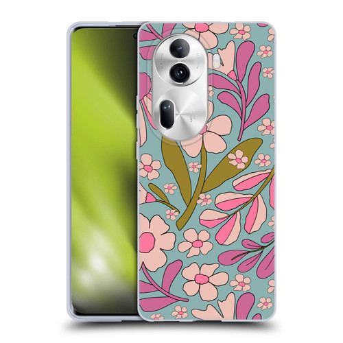 Gabriela Thomeu Retro Groovy 70s Blue Soft Gel Case for OPPO Reno11 Pro